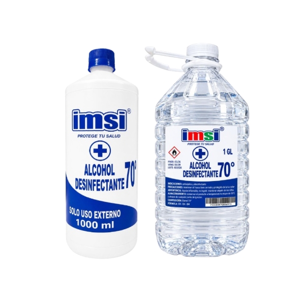 Alcohol líquido desinfectante 70° marca IMSI